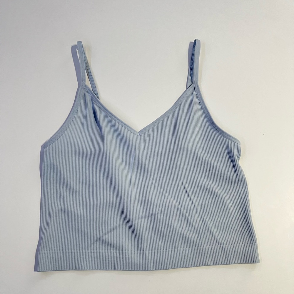Baby blue ribbed tank
